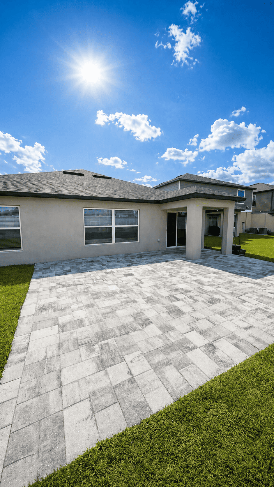 After photo of completed paver patio in Tampa Bay by Dr Pavers Design