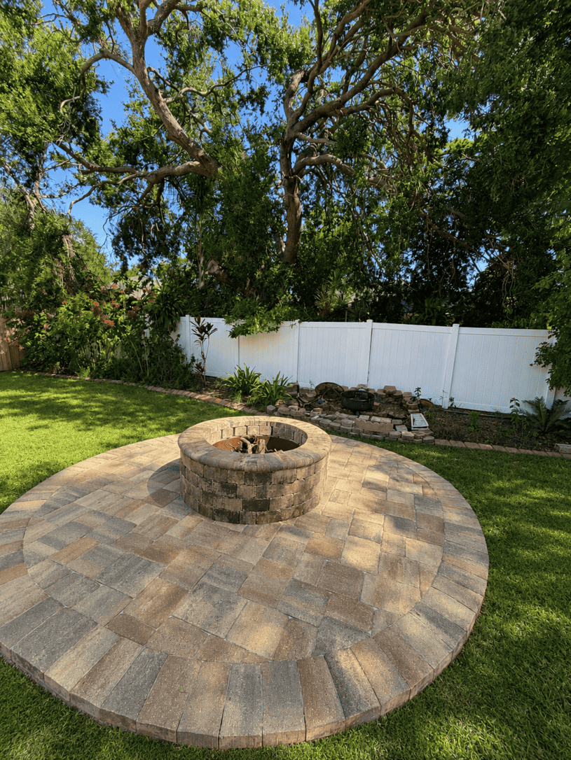 Residential paver installation project in Tampa Bay at a residential property