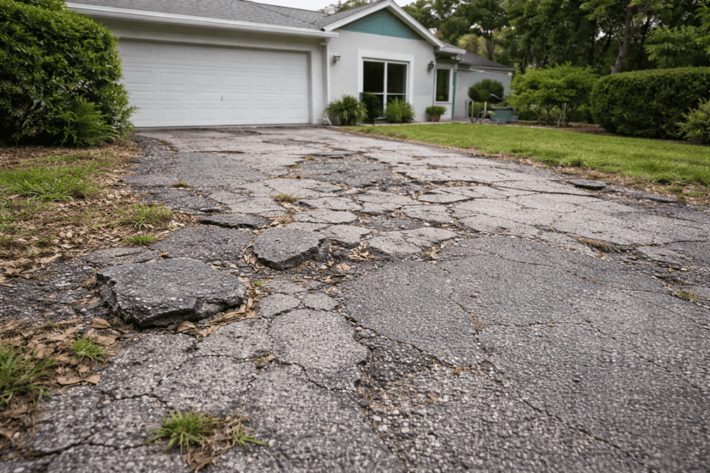 Driveway paver installation in Tampa Bay at a residential property