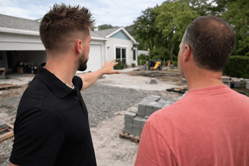 Driveway paver installation in Tampa Bay at a residential property