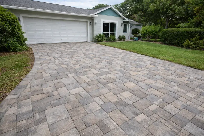 Driveway paver installation in Tampa Bay at a residential property