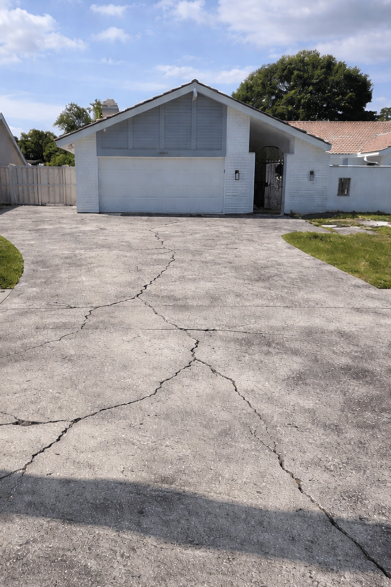 Driveway paver installation in Tampa Bay at a residential property