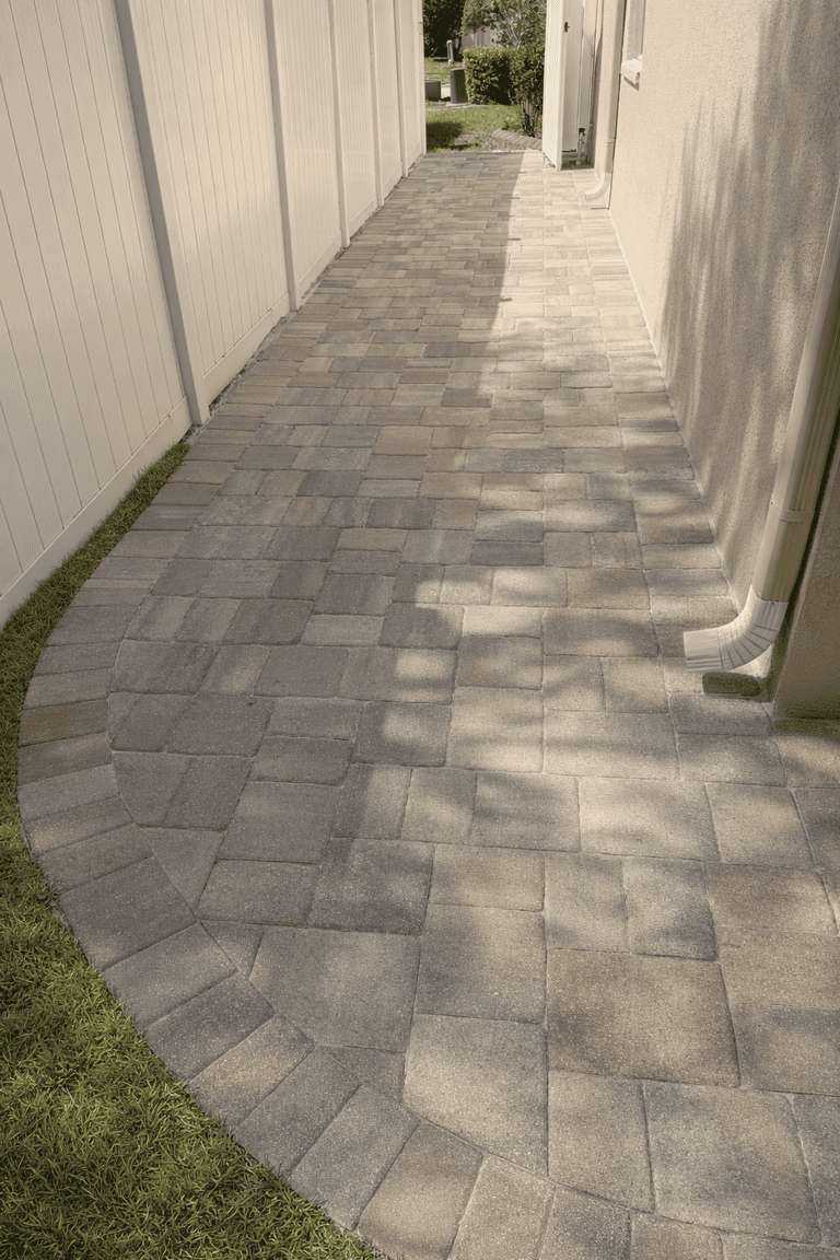 Patio paver installation in Tampa Bay at a residential property