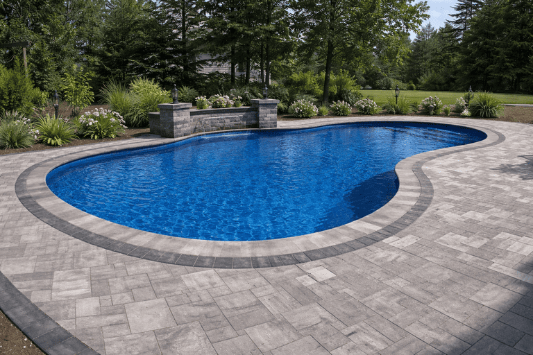 Pool deck paver installation in Tampa Bay at a residential property
