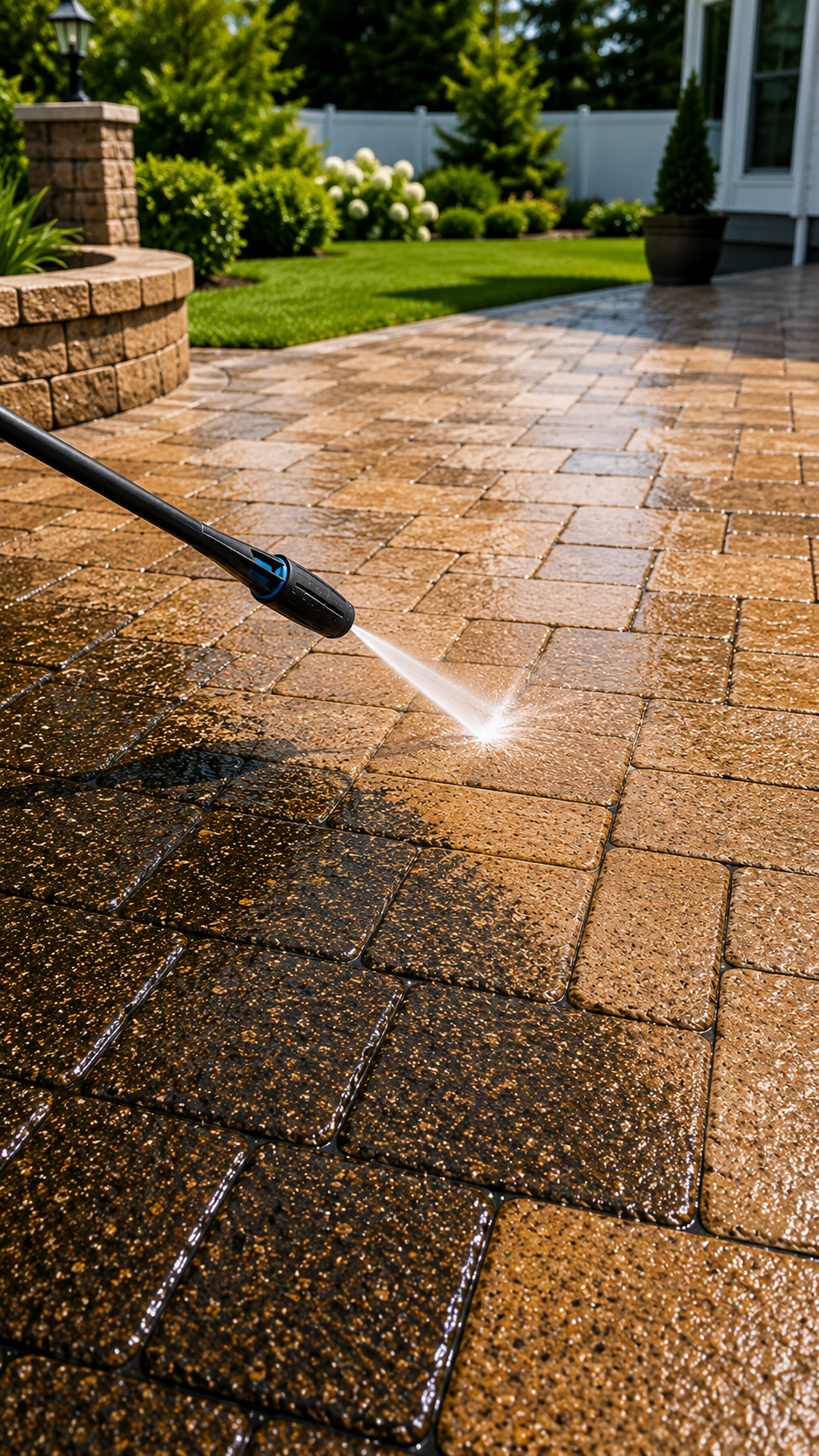 Paver installation project in Tampa Bay at a residential property