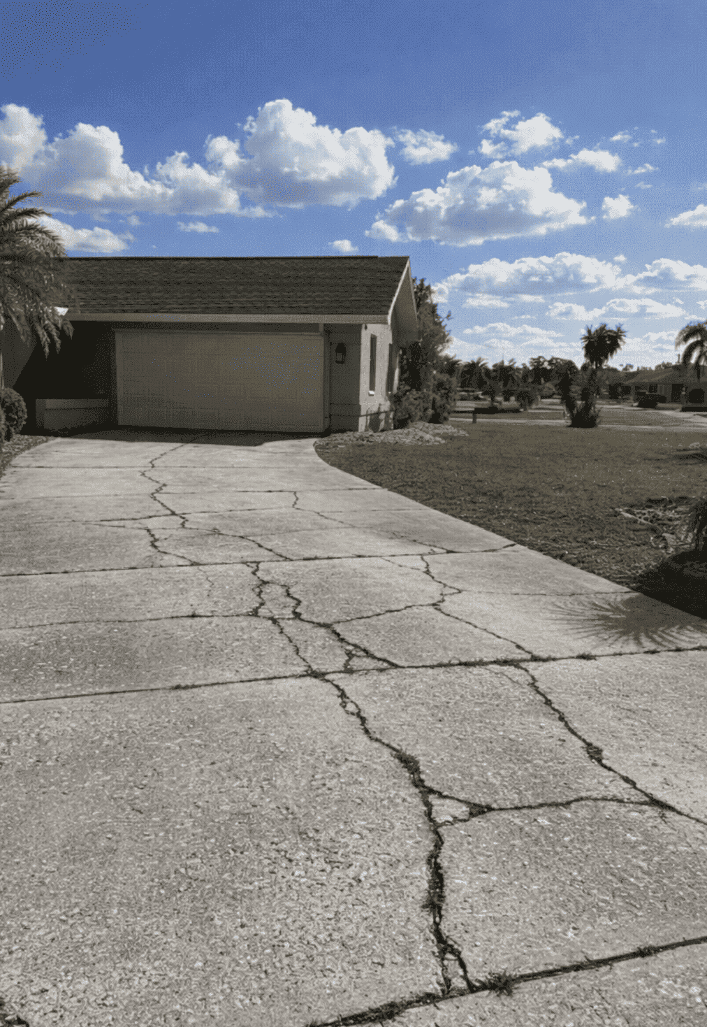 Driveway paver installation in Tampa Bay at a residential property