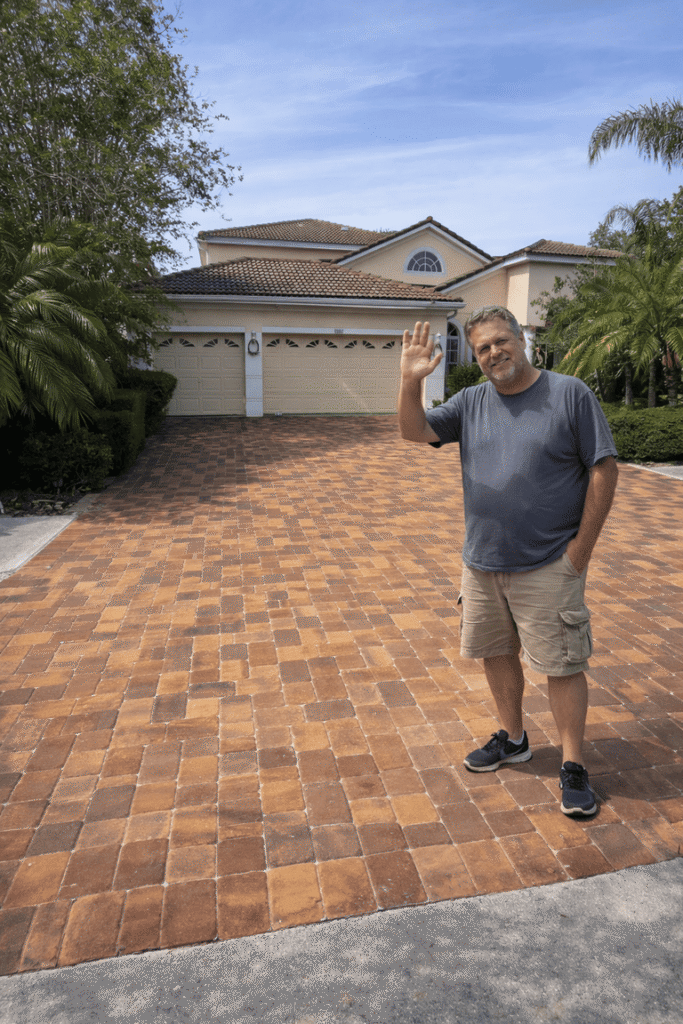 Driveway paver installation in Tampa Bay at a residential property