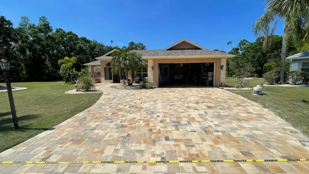 best pavers for Tampa weather shown in a real Tampa Bay outdoor project