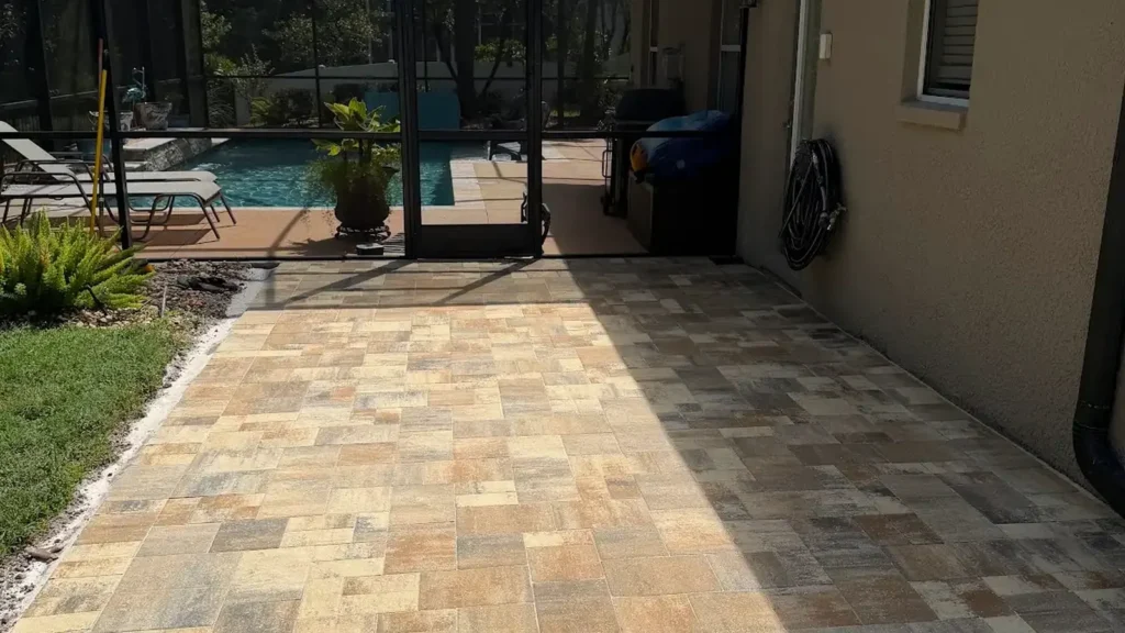 standing water on patio shown in a real Tampa Bay outdoor project