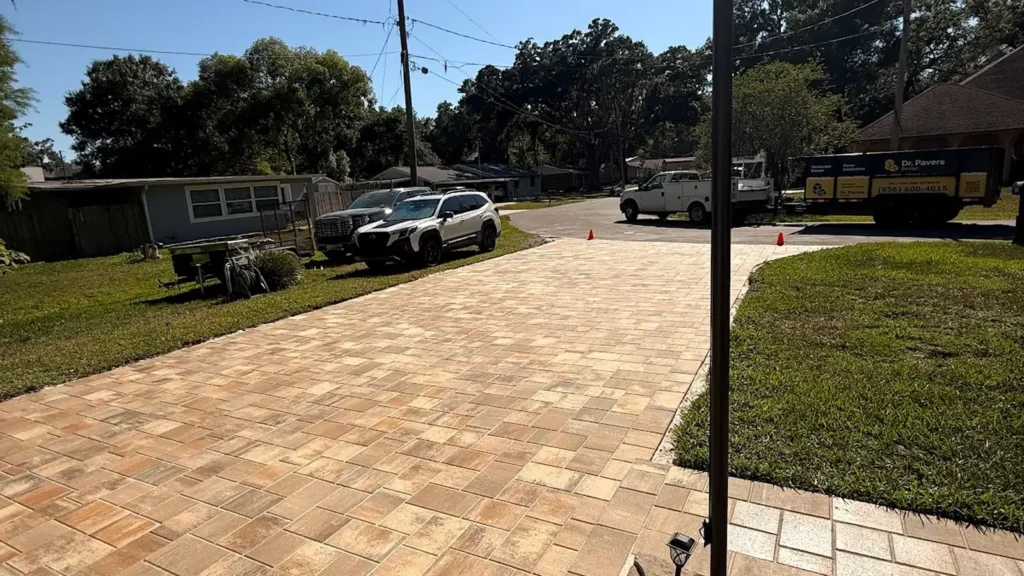 how long do pavers last shown in a real Tampa Bay outdoor project