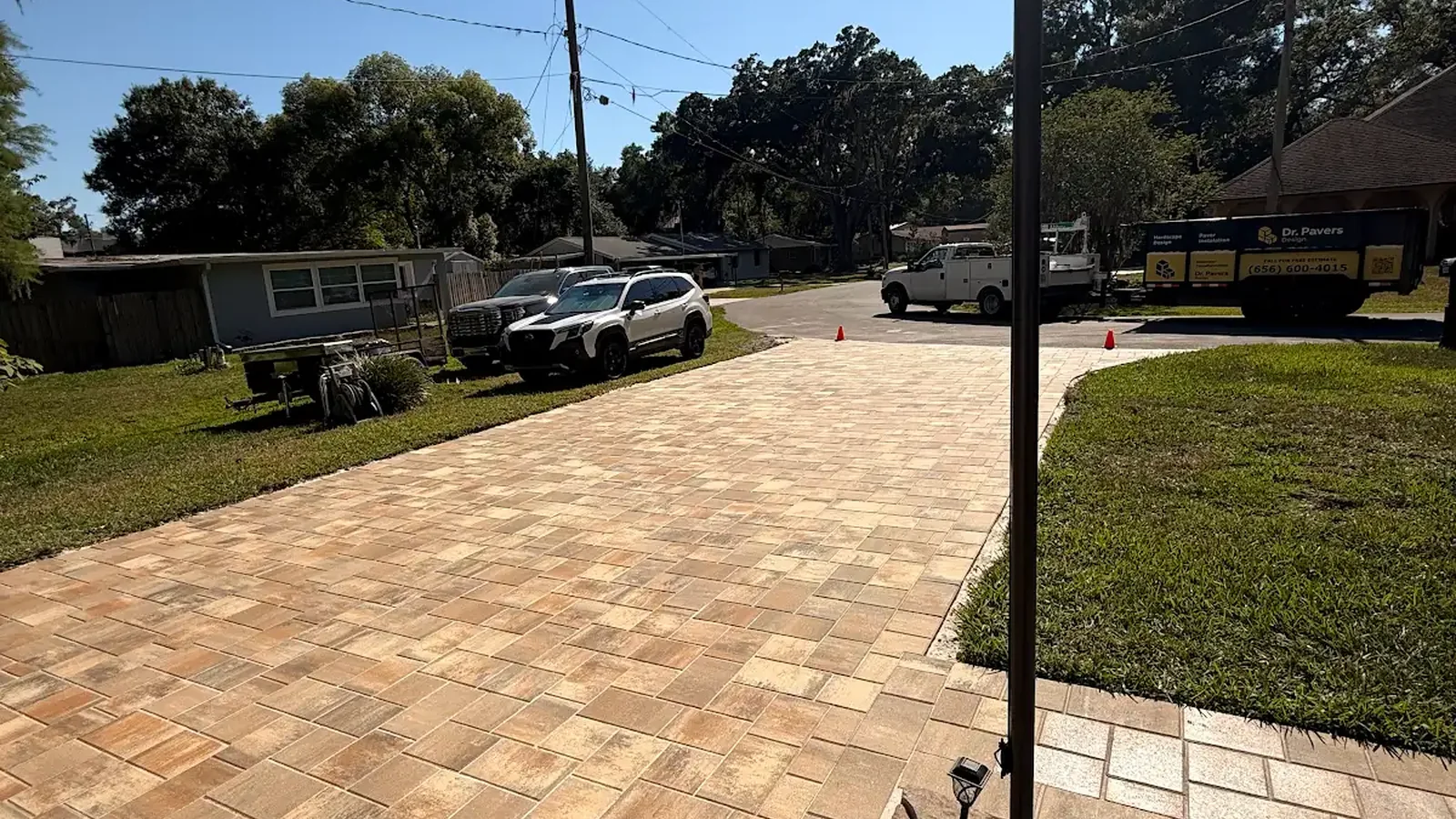 how long do pavers last shown in a real Tampa Bay outdoor project