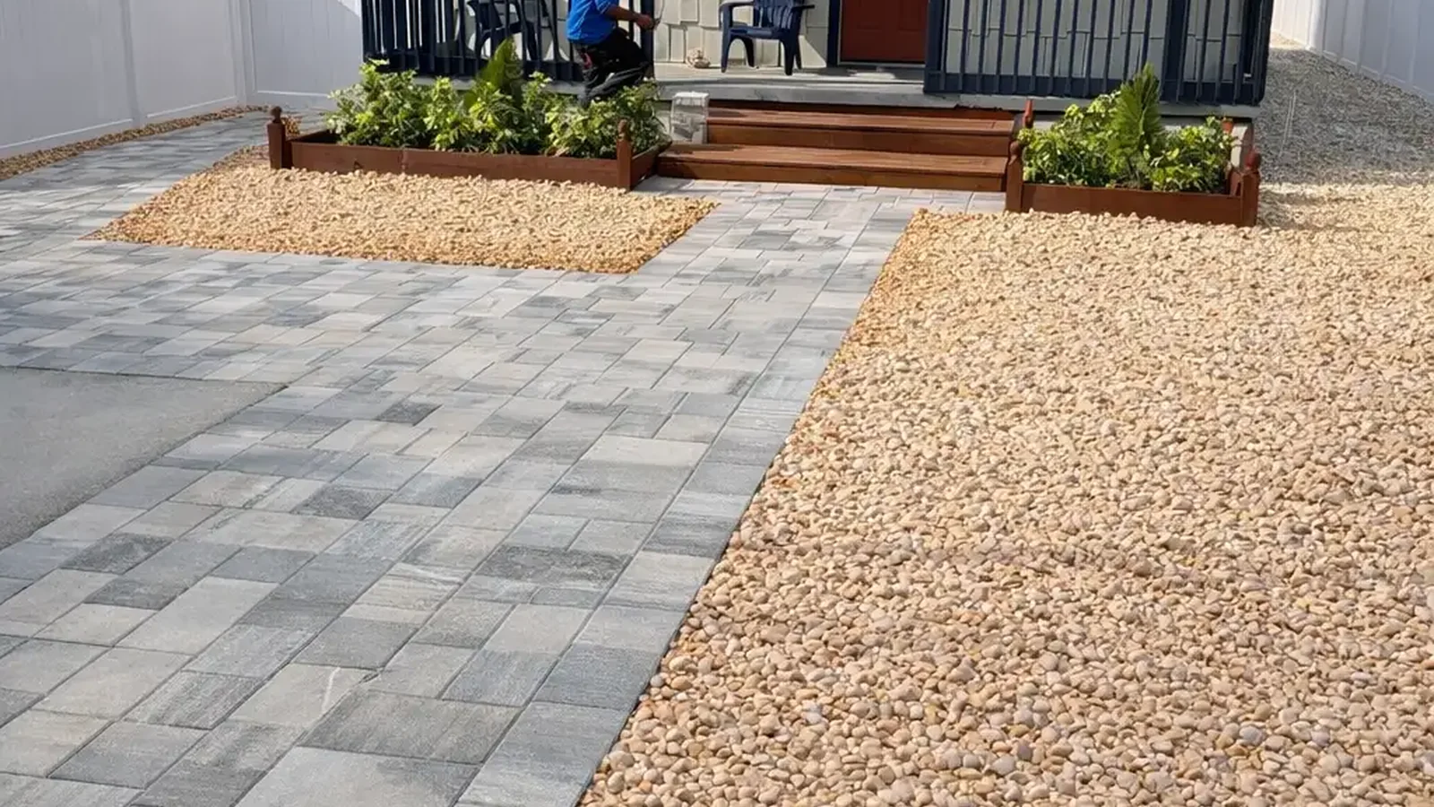 permeable pavers vs traditional pavers shown in a real Tampa Bay outdoor project
