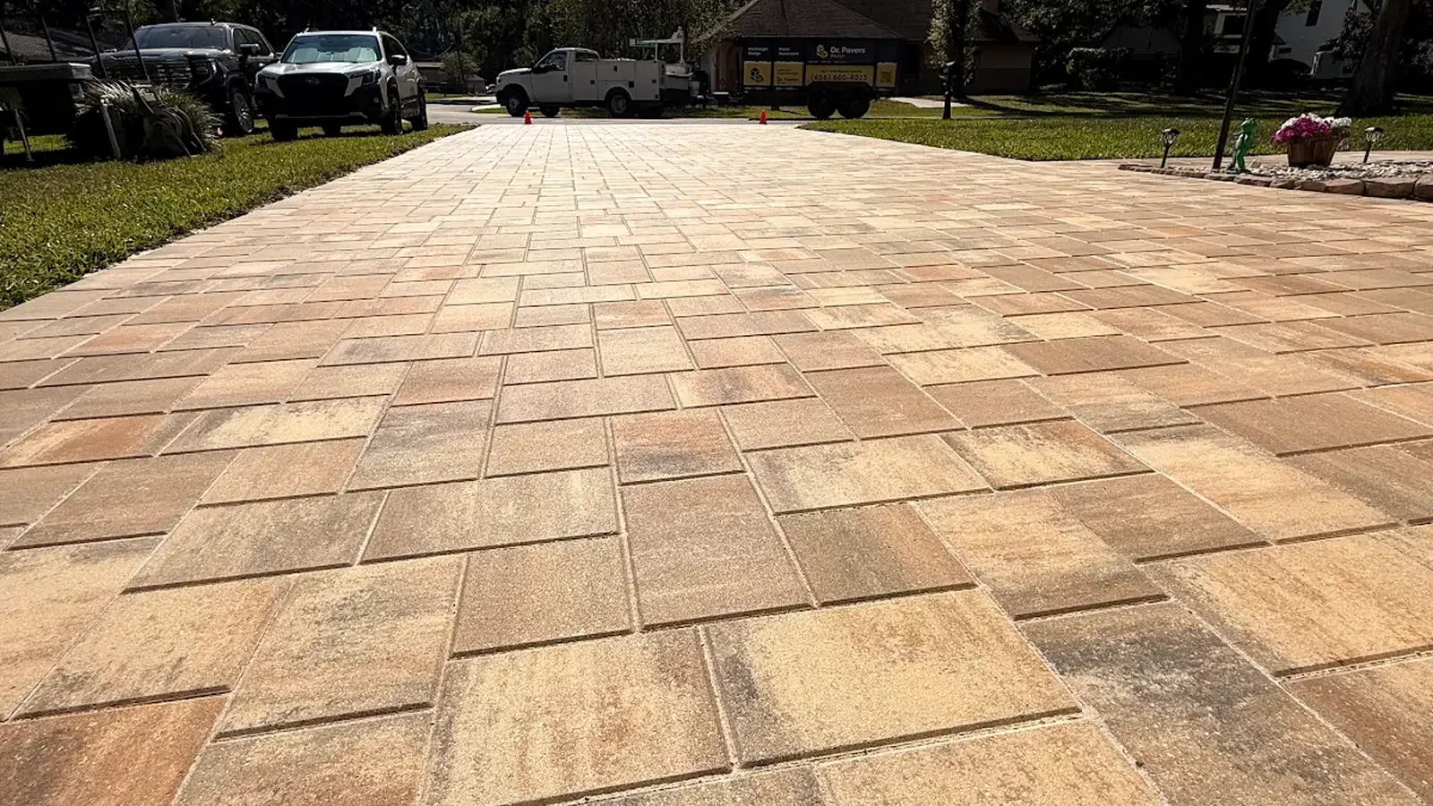 polymeric sand vs silica sand shown in a real Tampa Bay outdoor project