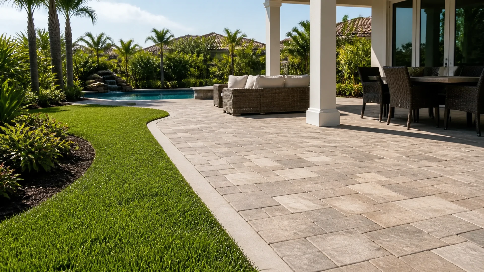 concrete vs plastic edging for a Tampa Bay outdoor project
