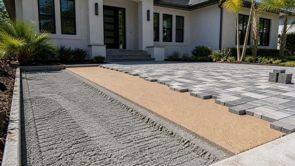 how pavers are installed for a Tampa Bay outdoor project