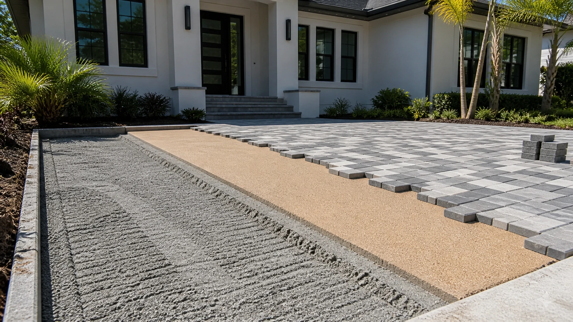 how pavers are installed for a Tampa Bay outdoor project