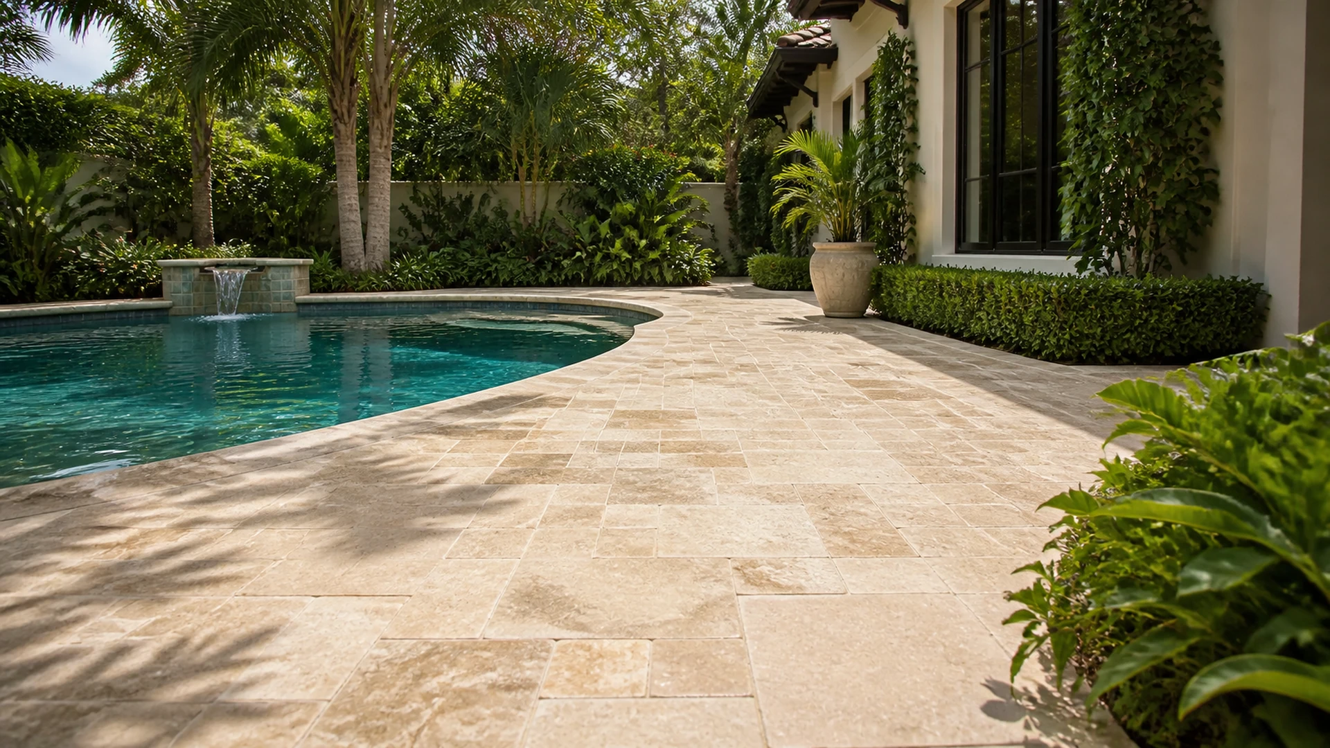 shellstone vs travertine for a Tampa Bay outdoor project
