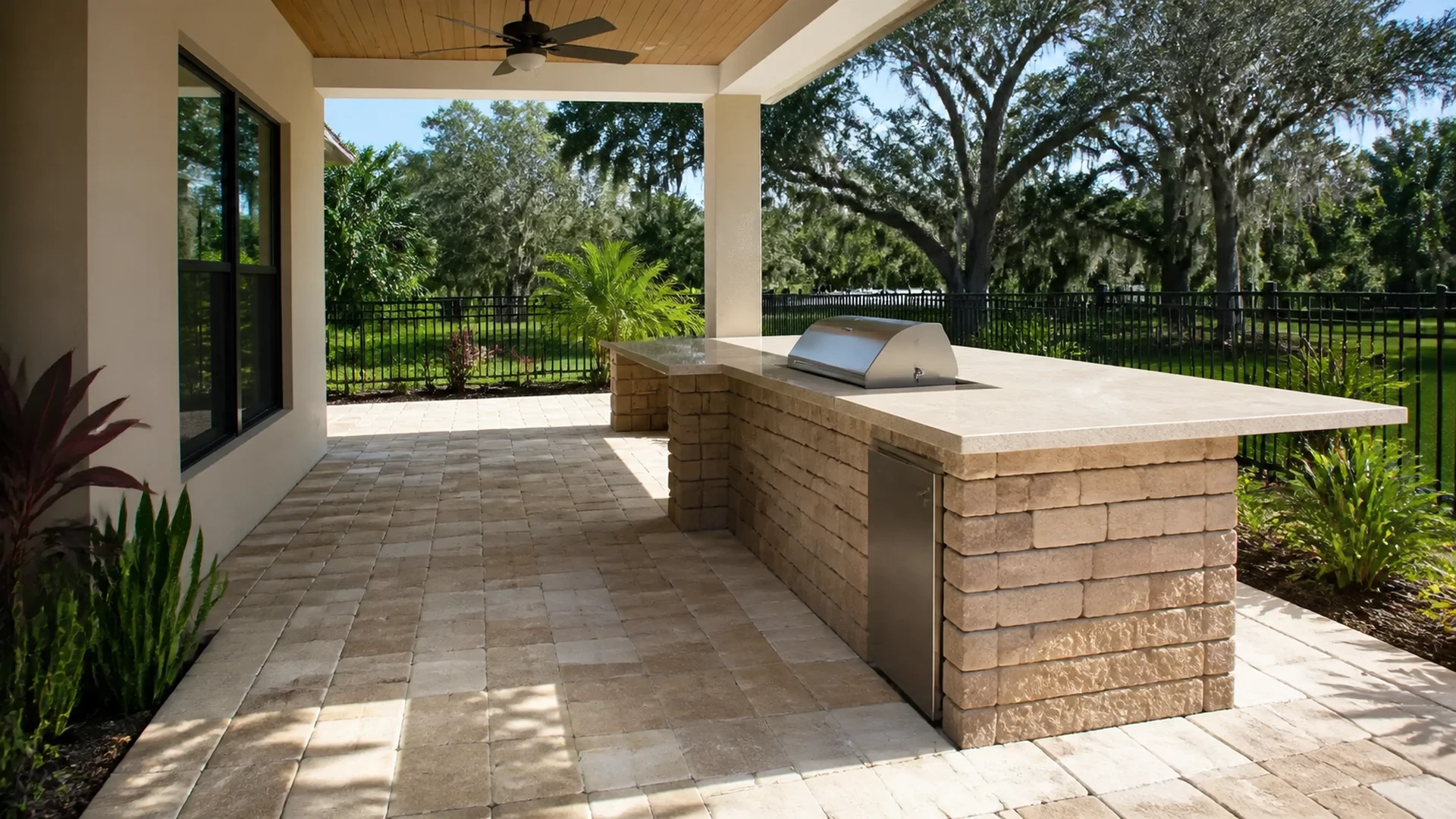 outdoor kitchen pavers for a Tampa Bay outdoor project