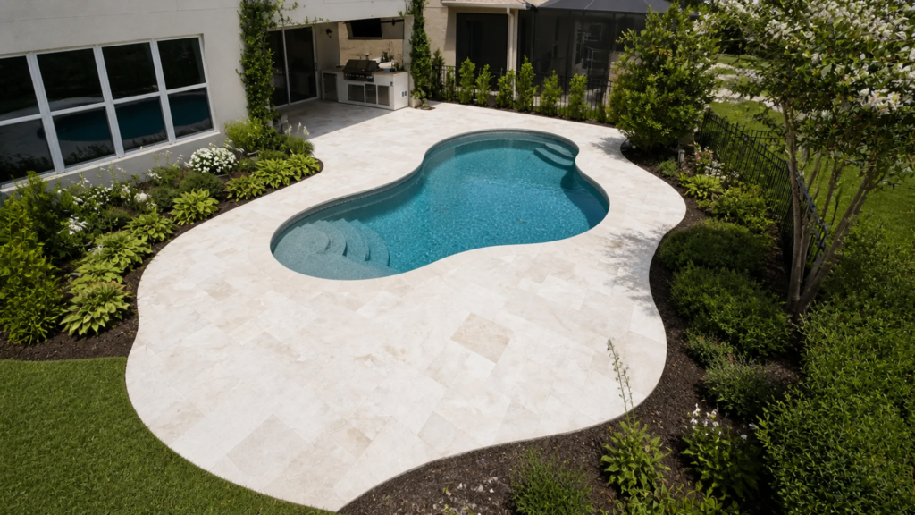 natural stone deck sealing at a completed Dr Pavers Design project