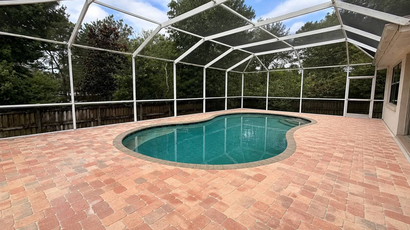 fading pool deck pavers at a completed Dr Pavers Design project