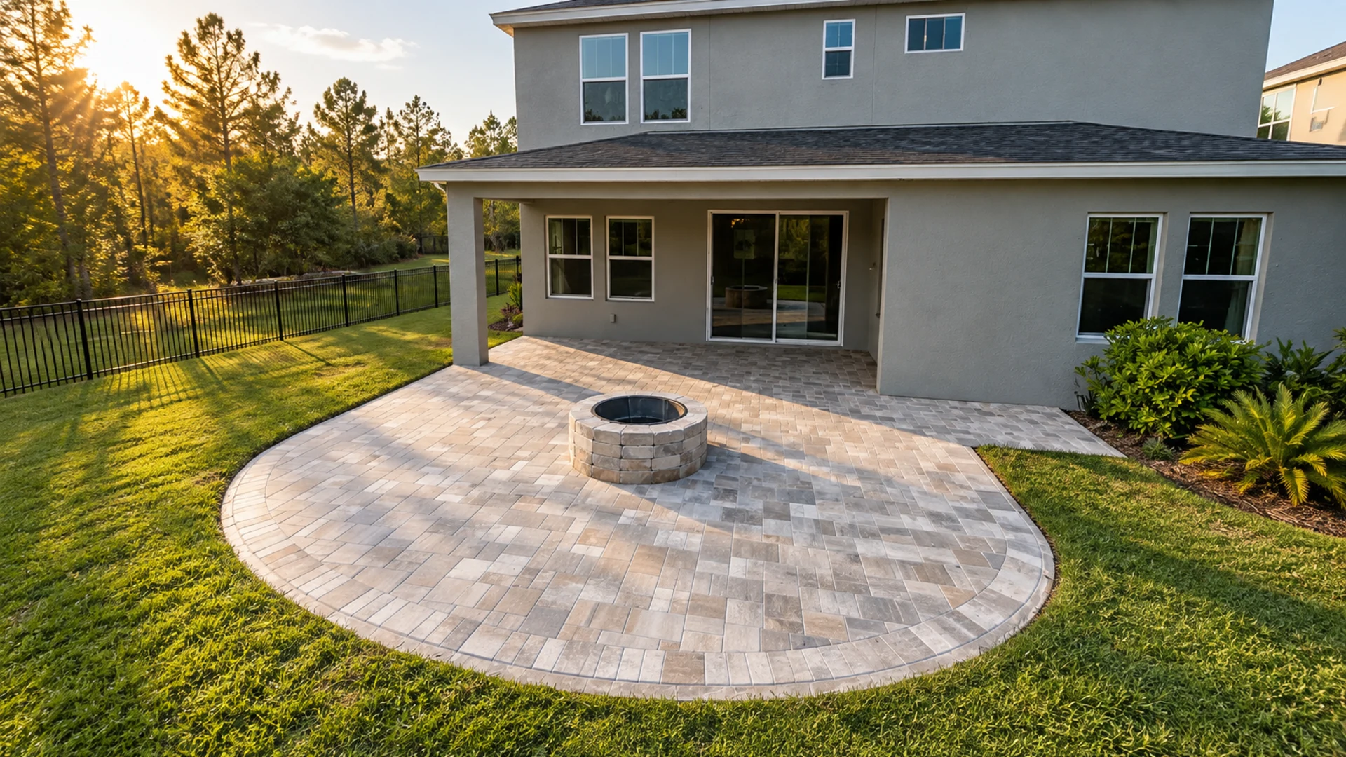 yard grading before patio at a completed Dr Pavers Design project