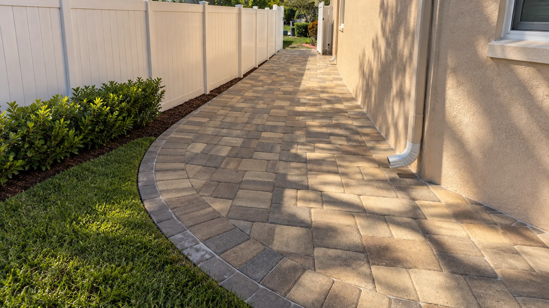 Curved Paver Walkway Design for Florida Landscapes